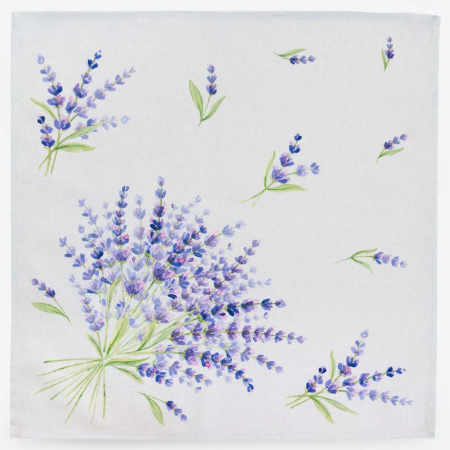 Provence print fabric tea towel (Bonnieux. white)